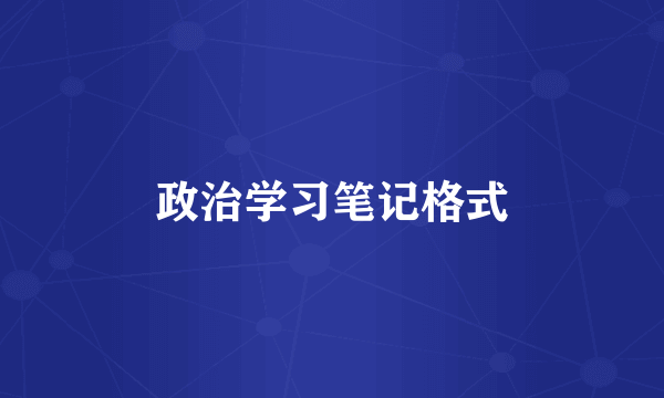 政治学习笔记格式