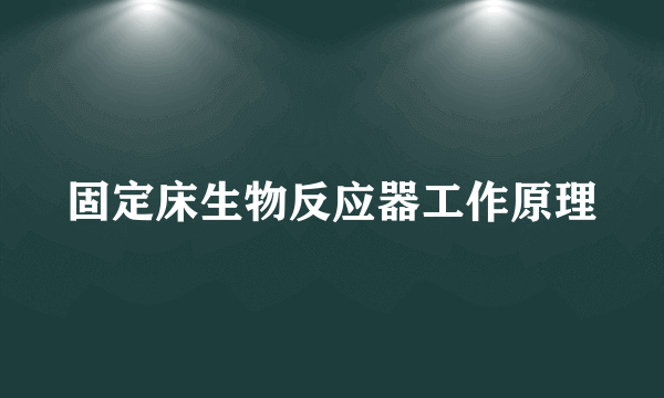 固定床生物反应器工作原理