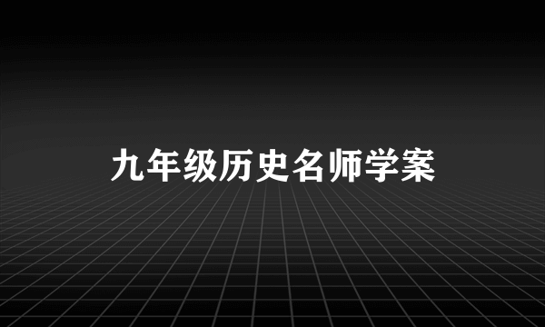九年级历史名师学案