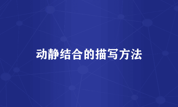 动静结合的描写方法