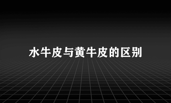 水牛皮与黄牛皮的区别