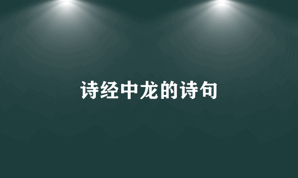 诗经中龙的诗句