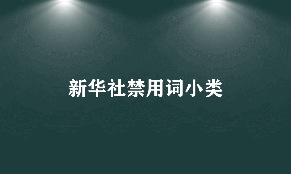 新华社禁用词小类