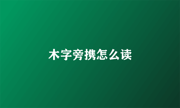 木字旁携怎么读