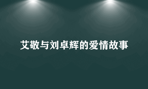 艾敬与刘卓辉的爱情故事