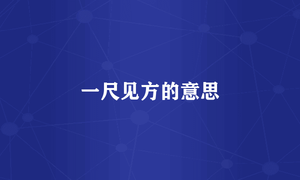 一尺见方的意思