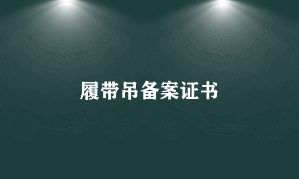 履带吊备案证书