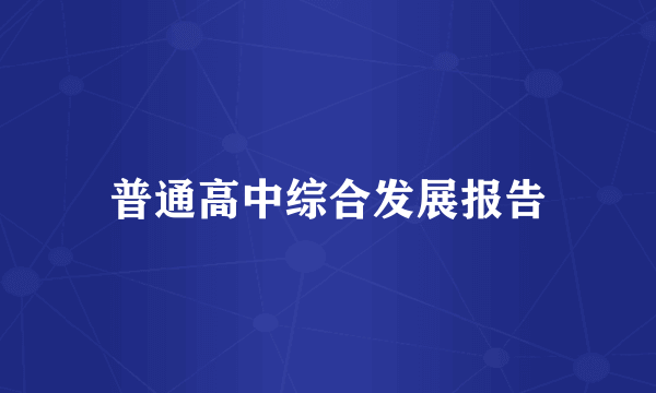 普通高中综合发展报告