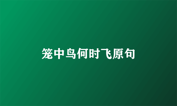 笼中鸟何时飞原句