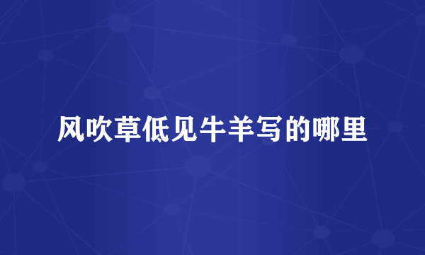 风吹草低见牛羊写的哪里