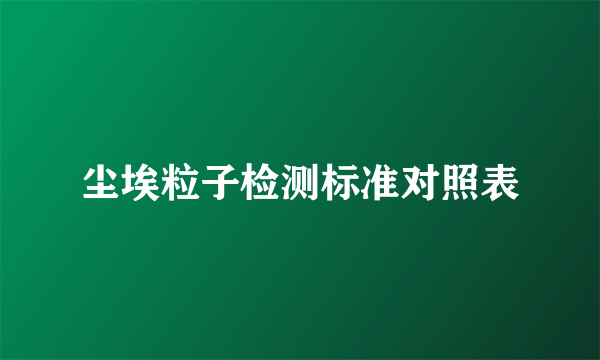 尘埃粒子检测标准对照表