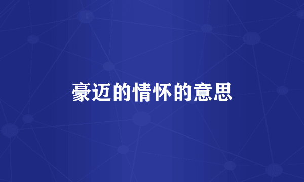 豪迈的情怀的意思