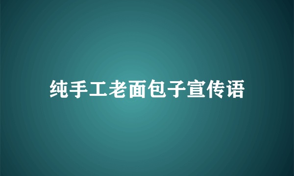纯手工老面包子宣传语
