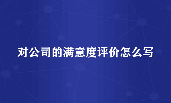 对公司的满意度评价怎么写