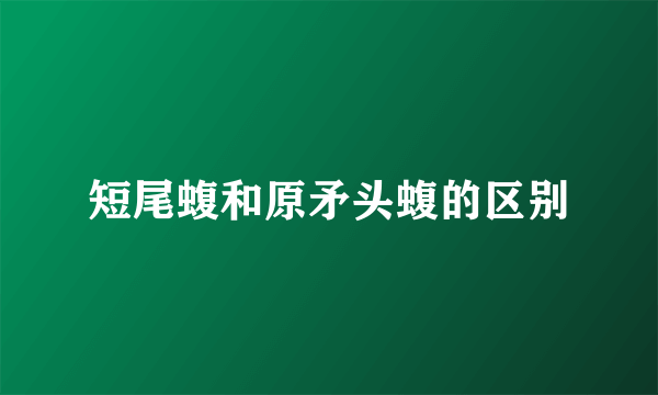 短尾蝮和原矛头蝮的区别