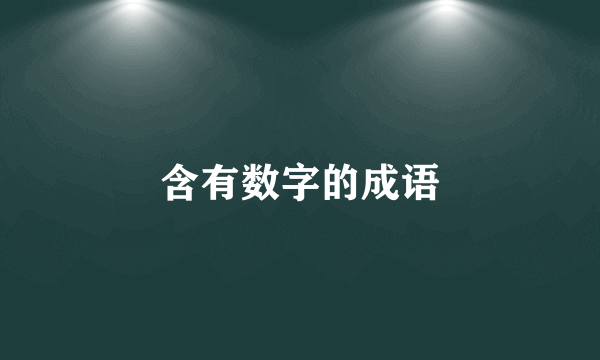 含有数字的成语