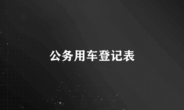 公务用车登记表