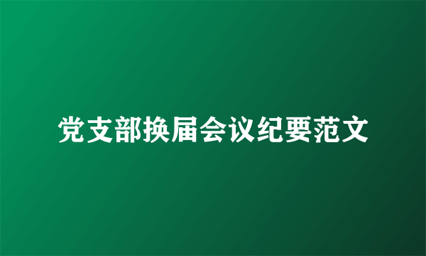 党支部换届会议纪要范文