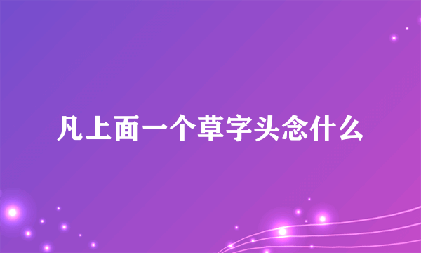 凡上面一个草字头念什么