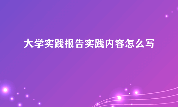 大学实践报告实践内容怎么写