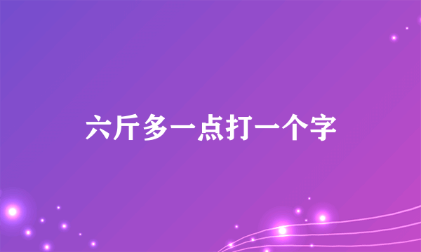 六斤多一点打一个字