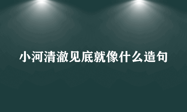 小河清澈见底就像什么造句