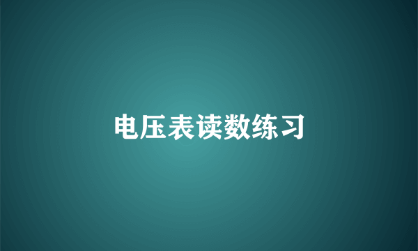 电压表读数练习