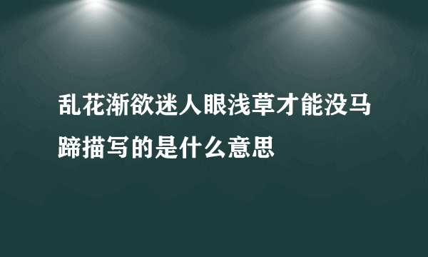 乱花渐欲迷人眼浅草才能没马蹄描写的是什么意思