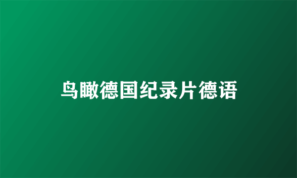 鸟瞰德国纪录片德语