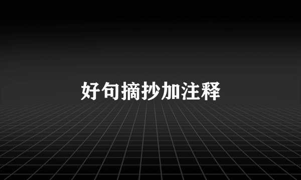 好句摘抄加注释