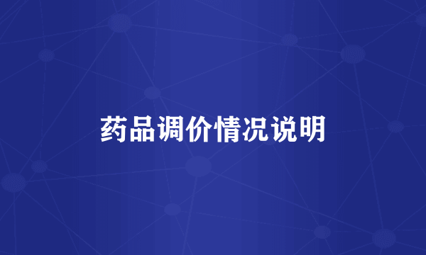 药品调价情况说明