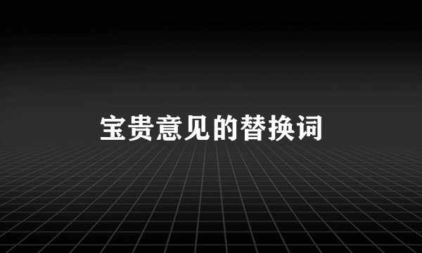 宝贵意见的替换词