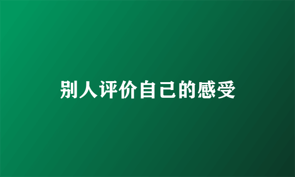 别人评价自己的感受