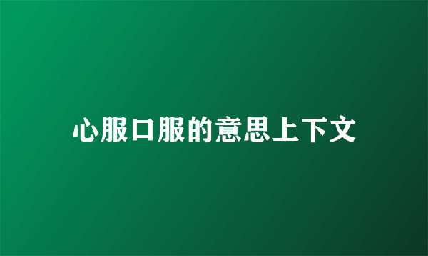 心服口服的意思上下文