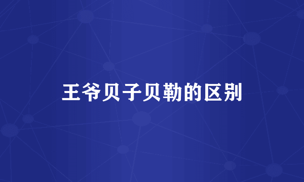 王爷贝子贝勒的区别