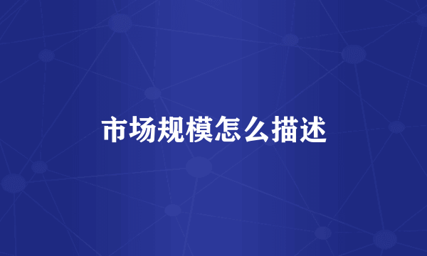 市场规模怎么描述
