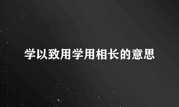 学以致用学用相长的意思