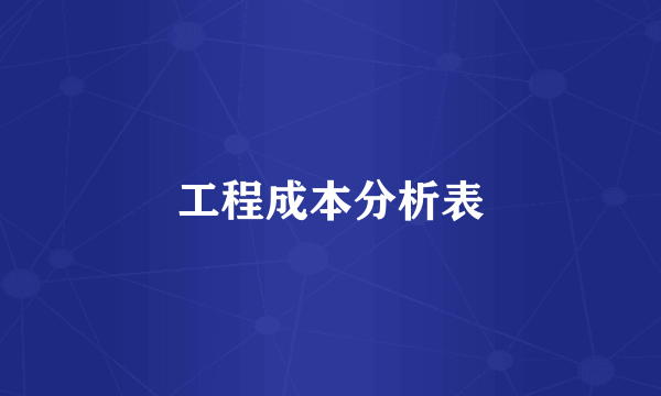 工程成本分析表