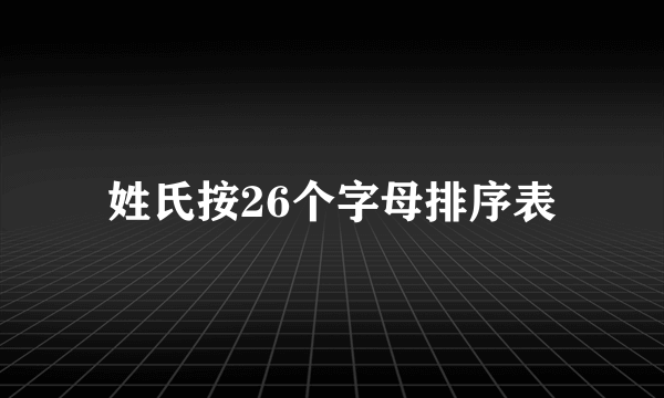 姓氏按26个字母排序表