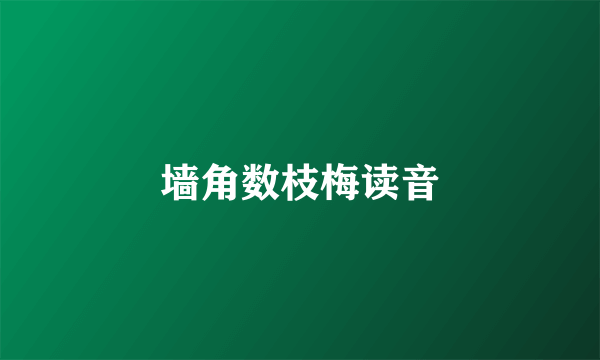 墙角数枝梅读音