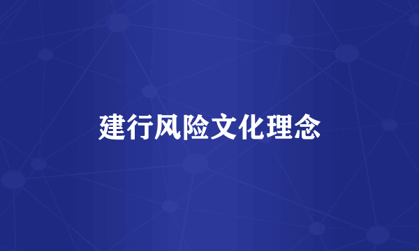 建行风险文化理念