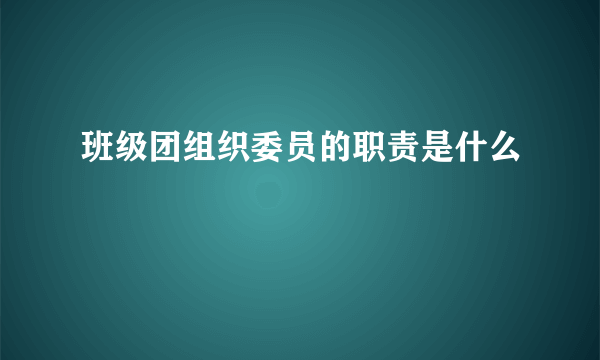 班级团组织委员的职责是什么
