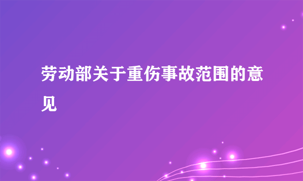 劳动部关于重伤事故范围的意见