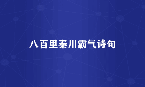 八百里秦川霸气诗句