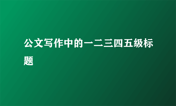 公文写作中的一二三四五级标题