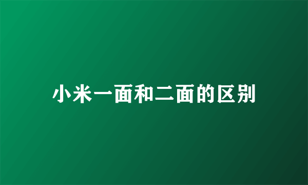 小米一面和二面的区别