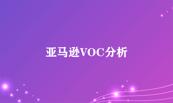 亚马逊VOC分析