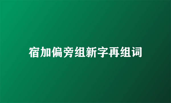 宿加偏旁组新字再组词