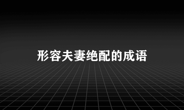 形容夫妻绝配的成语