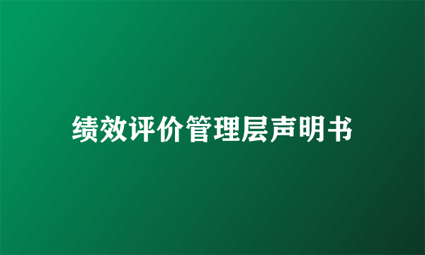 绩效评价管理层声明书